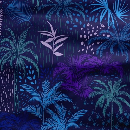 Tkanina Palmy dark palm night