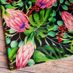 Dresówka pętelka cyfrowa Tropikalne Kwiaty