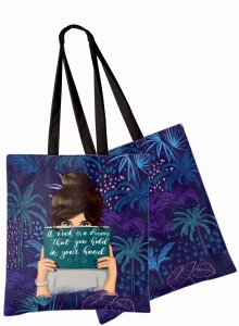 Panel- tkanina na torbę Book Mom / Book Girl 02