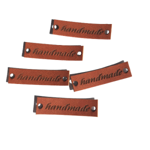Naszywka z ekoskóry "Handmade" (9x33mm) 