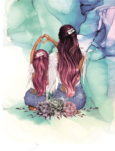 Panel- tkanina na torbę Mama i córka 01