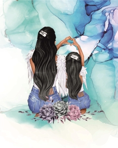 Panel- tkanina na torbę Mama i córka 03