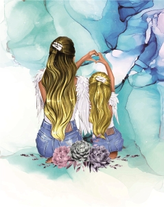 Panel- tkanina na torbę Mama i córka 04