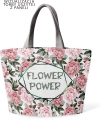 Flower power / kwiaty- zestaw paneli na dużą torbę i kosmetyczkę (id: 3526)