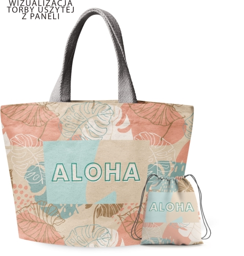Aloha - zestaw paneli na dużą torbę i kosmetyczkę