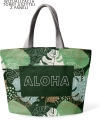 Aloha (zielone) - zestaw paneli na dużą torbę i kosmetyczkę