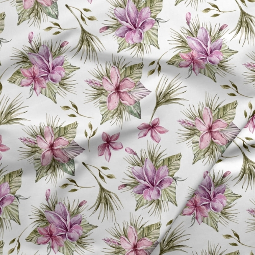 Tkanina wodoodporna Kwiaty tropikalne rysowane