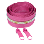 Taśma suwakowa 5mm spiralna tęczowa - różowa