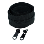 Taśma suwakowa CZARNA 3mm z kordem (wzmacniana)