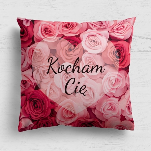 Kocham Cię (róże) - panel poduszkowy