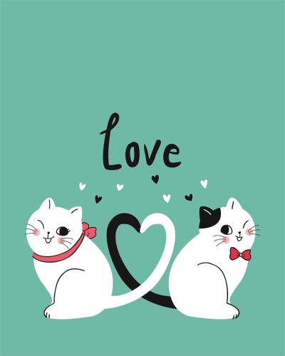 Koty turkusowe - panel - tkanina na torbę 40x50