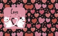 Koty różowe serca 02 - panel - tkanina na torbę 40x50 przód i tył
