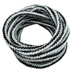 Sznurek bawełniany 5mm - czarno biały melanż