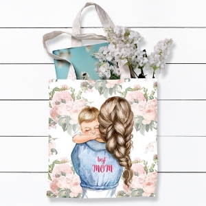 Mama i dziecko  Best Mom 01 - panele - tkanina na torbę