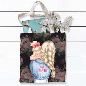 Mama i dziecko  Best Mom 02 - panele - tkanina na torbę 