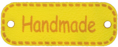 Naszywka z ekoskóry "Handmade" żółta