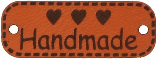 Naszywka z ekoskóry "Handmade ♥♥♥