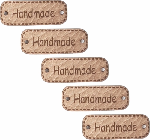 Metki z ekoskóry HANDMADE beż 5szt