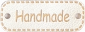 Naszywka z ekoskóry "Handmade" (biała 12x30mm