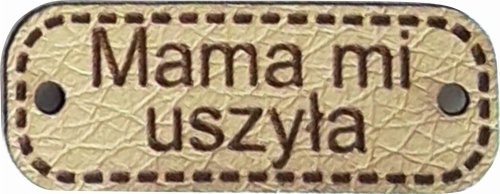 Naszywka z ekoskóry "Mama mi uszyła"