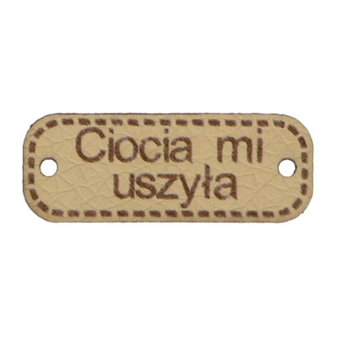 Naszywka z ekoskóry "Ciocia mi uszyła"