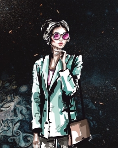 Kobieta 02 - panele - tkanina na torbę 