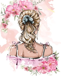 Kobieta w kitce - panele - tkanina na torbę