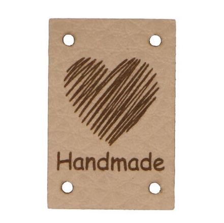aszywka z ekoskóry Serce "Handmade"