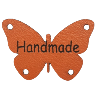 Naszywka z ekoskóry Motyl "Handmade"