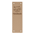 Naszywka z ekoskóry składana Kotek "Handmade"