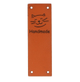 Naszywka z ekoskóry składana Kotek "Handmade"