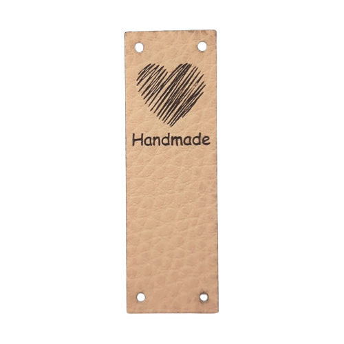 Naszywka z ekoskóry składana Serce "Handmade"