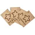 Metki z ekoskóry Gwiazdka "Handmade" 4szt (