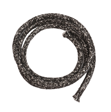 Sznurek ozdobny 6/7mm - czarny ze srebrną nitką