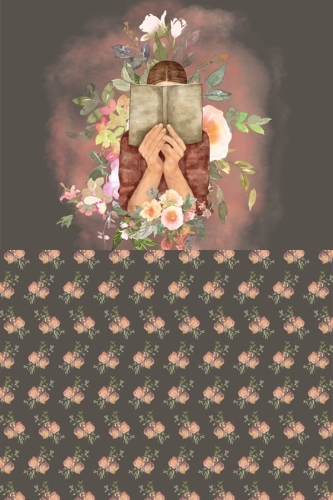 Panel- tkanina na kosmetyczkę przód i tył Book Girl 07