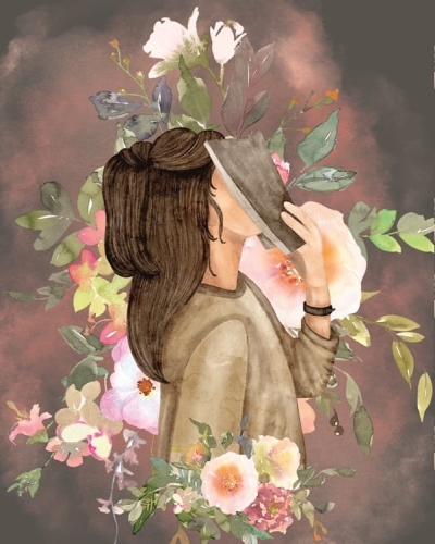 Panel- tkanina na torbę Book girl 09