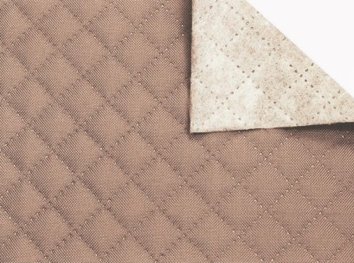 Tkanina wodoodporna pikowana karo - beż LATTE