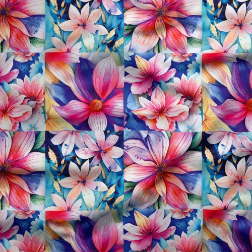 Tkanina Kwiaty patchwork