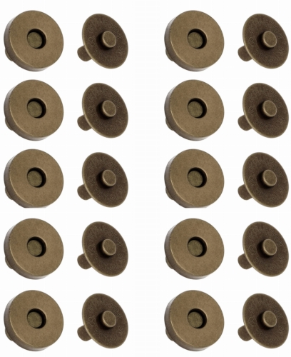 Zapięcia magnetyczne okrągłe STARE ZŁOTO 18mm 10szt