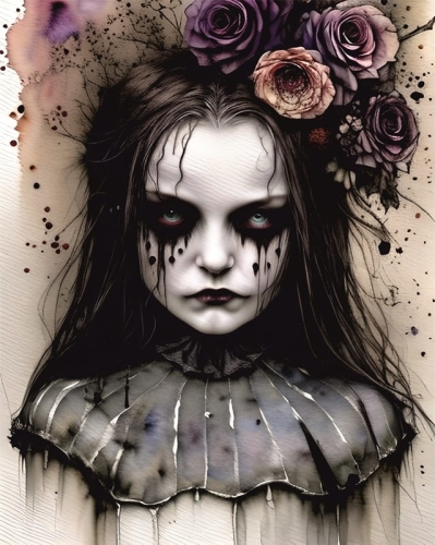 Gotycka dziewczynka - panele - tkanina na torbę