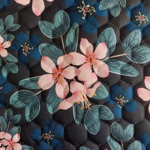 Tkanina wodoodporna drukowana pikowana - JAŚMIN