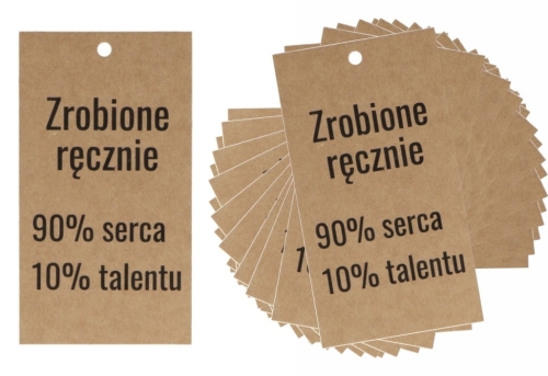 Etykiety kartonowe eko kraft 20szt - zrobione ręcznie