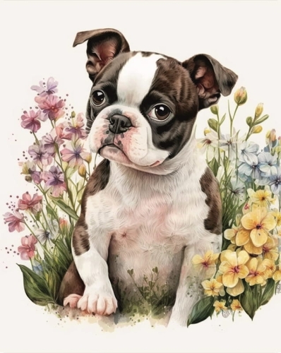 Buldog - panel - tkanina na torbę