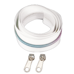 Taśma suwakowa 5mm spiralna tęczowa - biała