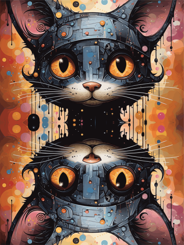 Panel- tkanina na kosmetyczkę przód i tył kot