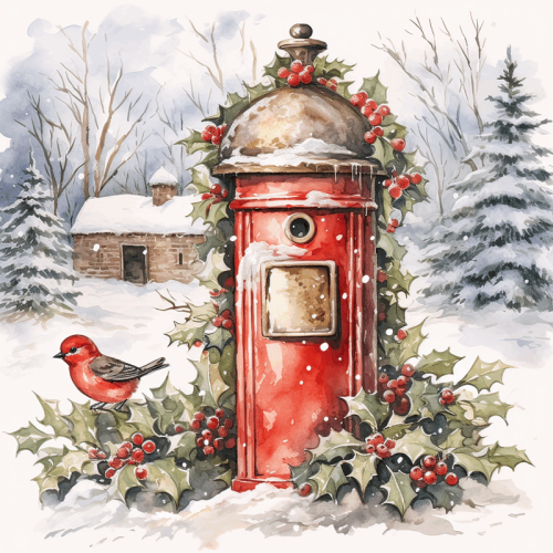 Panel poduszkowy świąteczny Zimowa akwarela