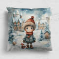 Panel poduszkowy świąteczny Chłopiec w wełnianej czapce