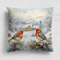 Panel poduszkowy świąteczny Zimowa akwarela rudziki