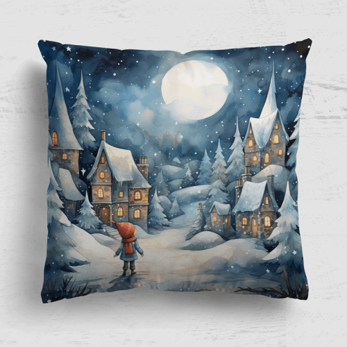 chłopiec zimową nocą wizualizacja