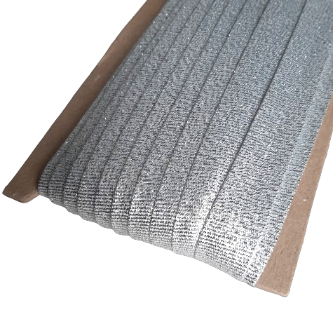 Lamówka brokatowa 18mm - 20 mb - SREBRNA zaprasowana